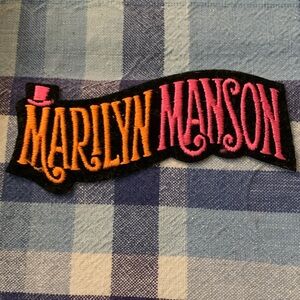 Marilyn Manson Embroidered Patch - Orange & Pink Logo